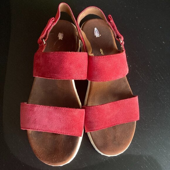 Hush Puppies  red nobuk sandal size 10 (41) - Picture 2 of 16